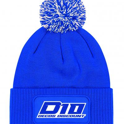 Bonnet pompon d10 bleu