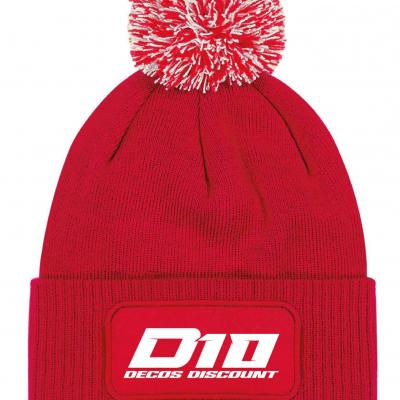 Bonnet pompon d10 rouge