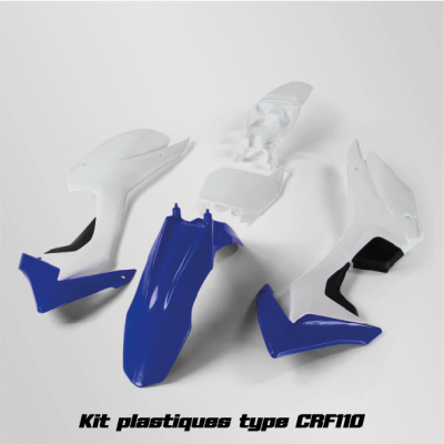 KIT PLASTIQUE CRF110 Bleu et Blanc