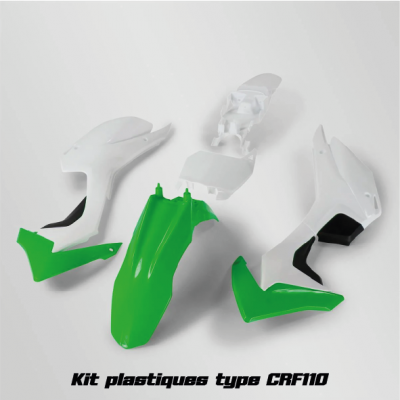 KIT PLASTIQUE CRF110 Vert et Blanc